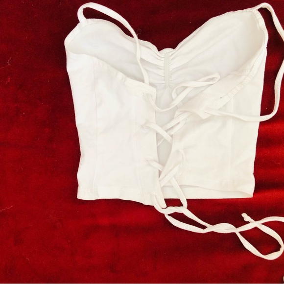 American Apparel vintage white lace up tank top - Picture 2 of 2
